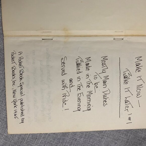 Vintage Make It Now-Bake It Later #1 Cookbook Barbara Goodfellow 1958 Paperback - Picture 7 of 10